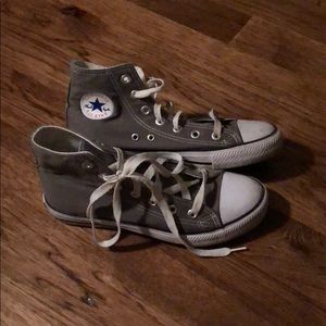 Grey high top converse